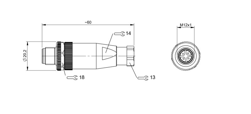 Разъем Balluff BCC M434-0000-2A-000-45X450-000