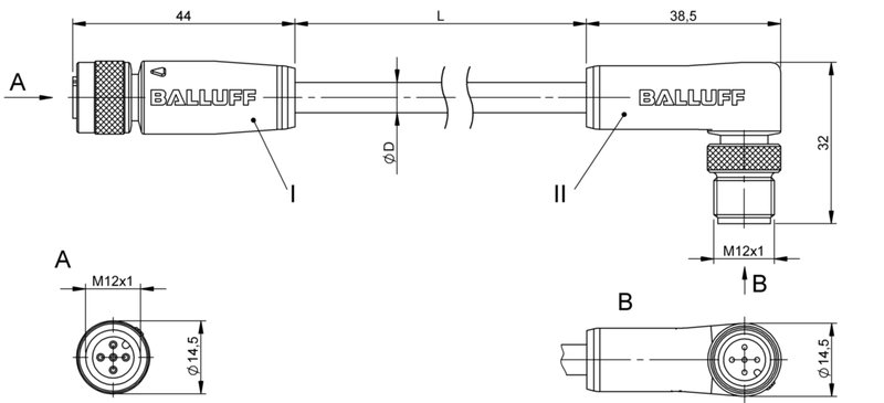 Соединительный кабель Balluff BCC M415-M425-3A-330-VS85N6-010