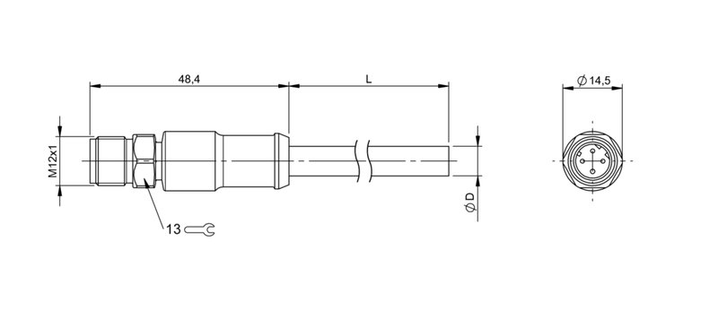 Разъем с кабелем Balluff BCC S4B4-0000-2D-032-PS54N2-200-C009