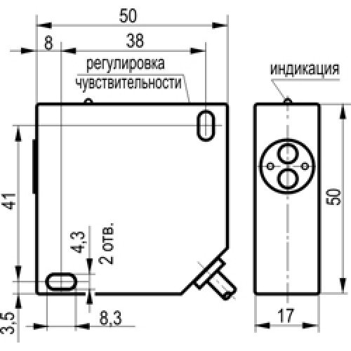 Оптический датчик ТЕКО OX I46A-43P-2000-LZ