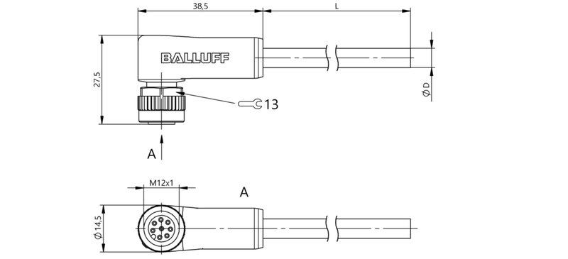 Разъем с кабелем Balluff BCC M428-0000-1A-069-PX0825-100
