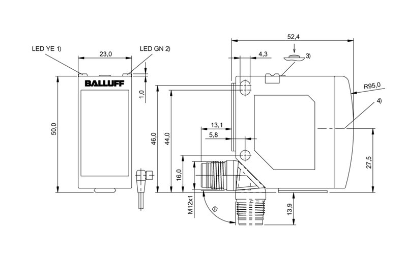 Оптический датчик Balluff BOS 23K-PA-LK10-S4
