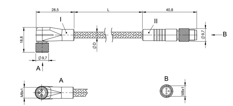 Соединительный кабель Balluff BCC W323-W313-30-300-MW8334-050