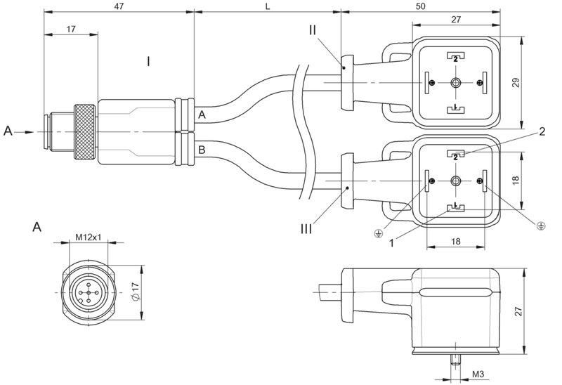 Y-образный распределитель Balluff BCC M415-VA04-VA04-U2005-005