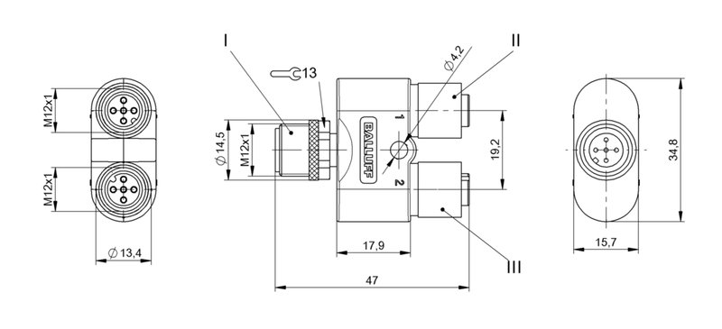 Y-образный распределитель Balluff BCC M415-M415-M415-U0025-000