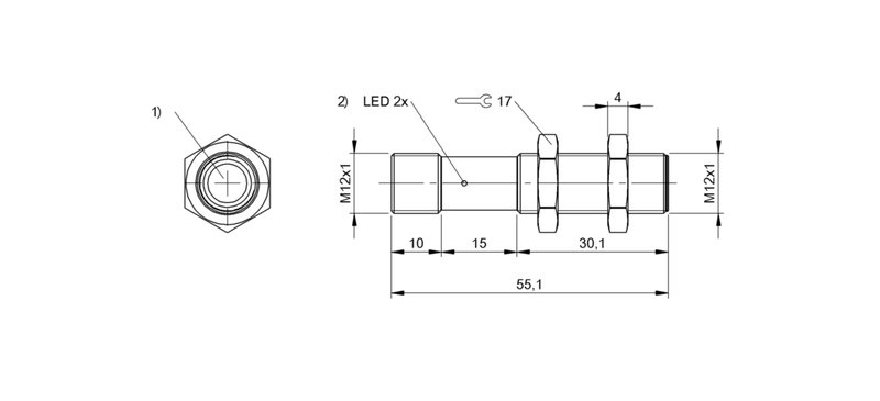 Ультразвуковой датчик Balluff BUS M12M1-NPX-05/024-S04G