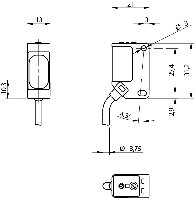 Оптический датчик DATASENSING QMRL/0N-0A
