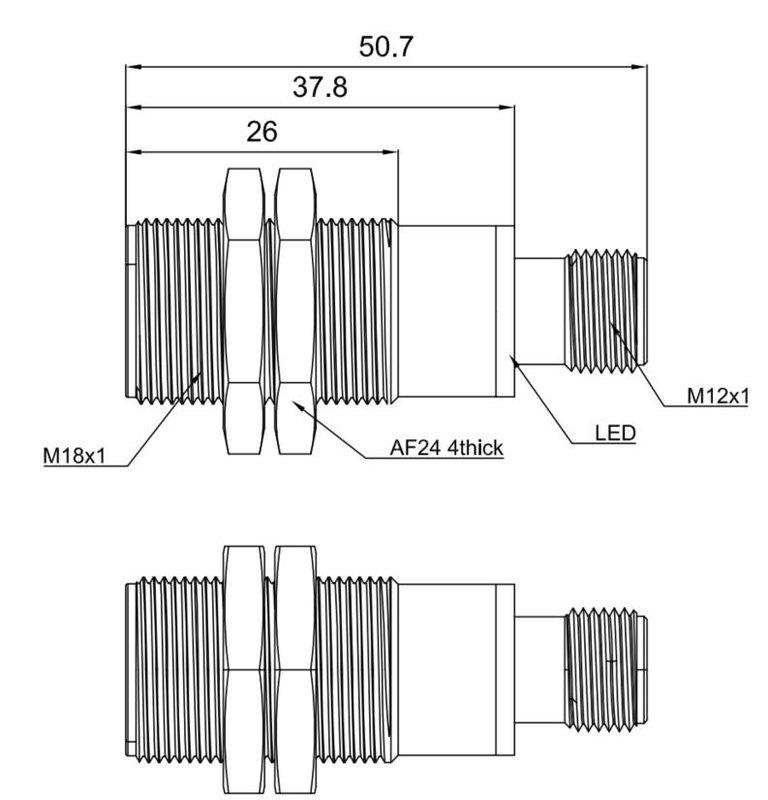 Ультразвуковой датчик LANBAO UR18-CC50DPH-E2