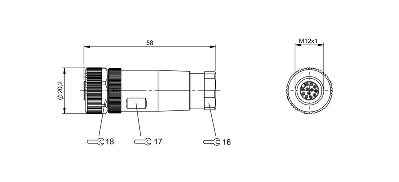 Разъем Balluff BCC M43C-0000-1A-000-54XC25-000