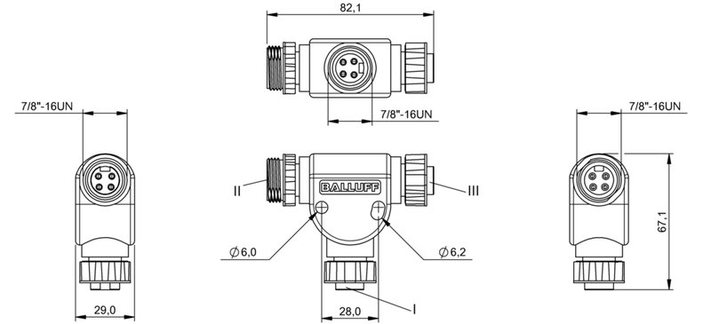 Y-образный распределитель Balluff BCC A314-A314-A314-T0022-000
