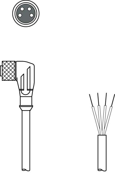 Разъем с кабелем Leuze Electronic KD U-M8-4W-V1-100