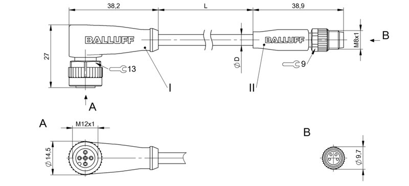 Соединительный кабель Balluff BCC M425-M314-3F-606-PX0434-015
