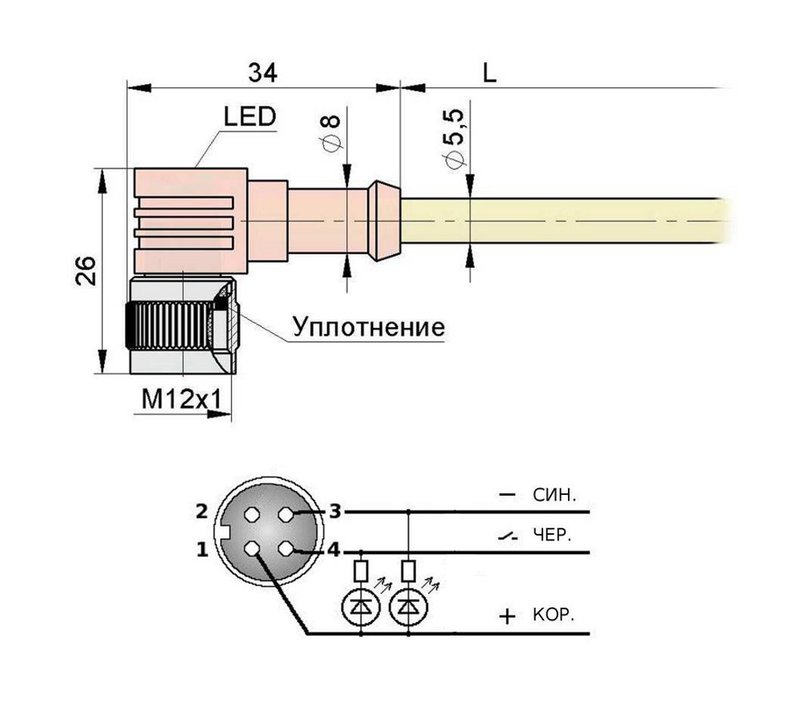 Разъем с кабелем Мега-К PS9-21-C21 (С21 L2,0 2)
