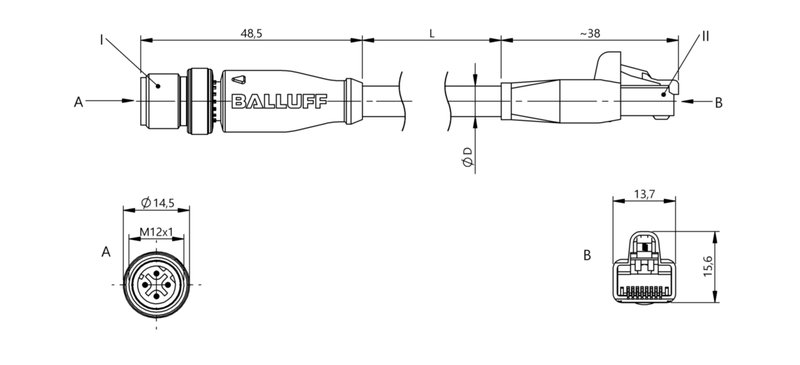 Соединительный кабель Balluff BCC M414-E894-8G-695-EX64N9-300