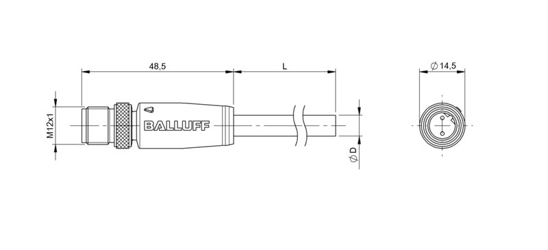Разъем с кабелем Balluff BCC M412-0000-2B-031-PS72N1-003
