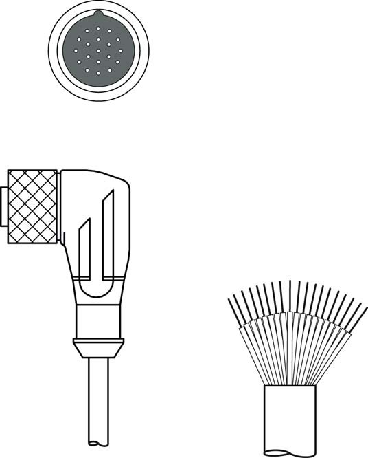 Разъем с кабелем Leuze Electronic KD U-M23-JW-P1-100