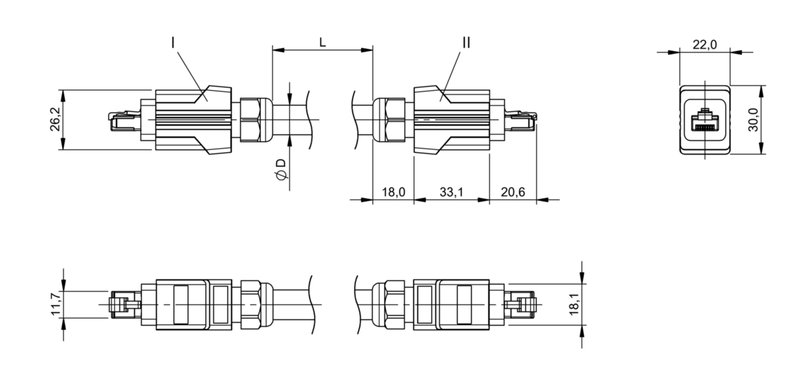 Соединительный кабель Balluff BCC HA78-HA78-9D-334-PS54N2-100