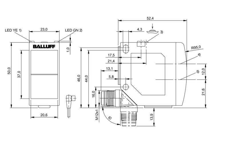 Оптический датчик Balluff BOS 23K-NU-LR10-S4