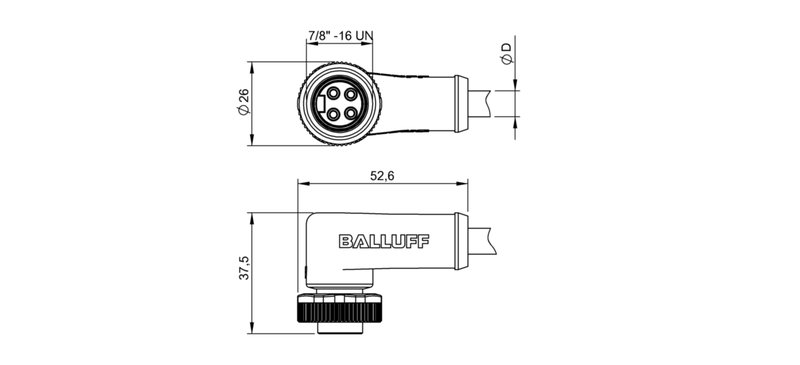 Разъем с кабелем Balluff BCC A324-0000-10-072-VX44W6-050