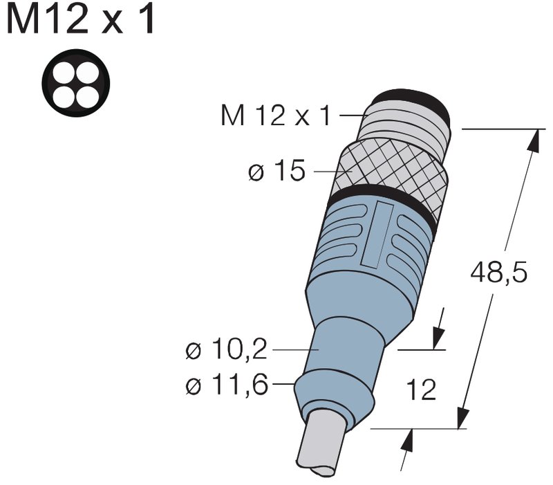 Разъем с кабелем Sentinel ZAS4-5/PVC