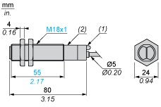Cветовой барьер безопасности Telemecanique XU2S18KP340L5T