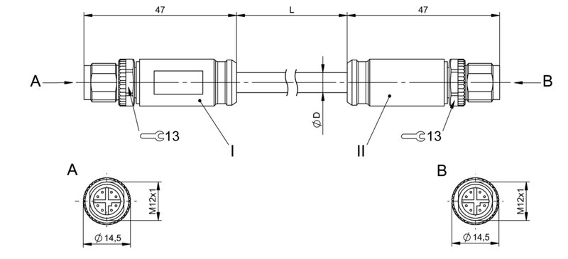 Соединительный кабель Balluff BCC M418-M418-6X-378-PS58N9-100