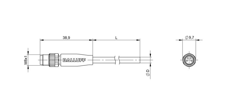 Разъем с кабелем Balluff BCC M314-0000-20-003-EX44T2-020