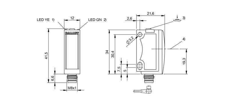 Оптический датчик Balluff BOS 6K-PU-PT10-S75