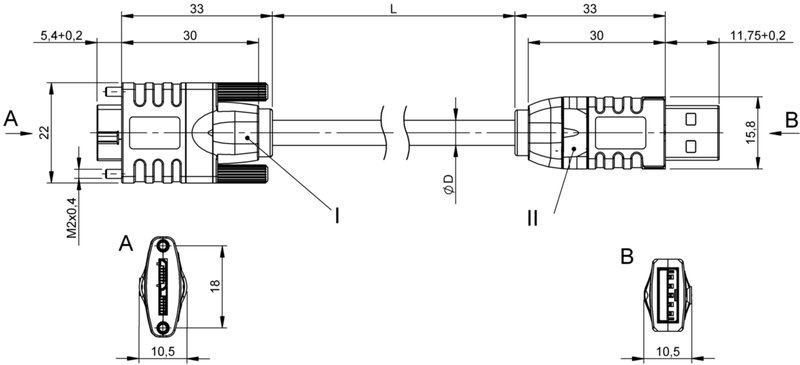 Соединительный кабель Balluff BCC U0AA-U019-90-736-Z19004-050