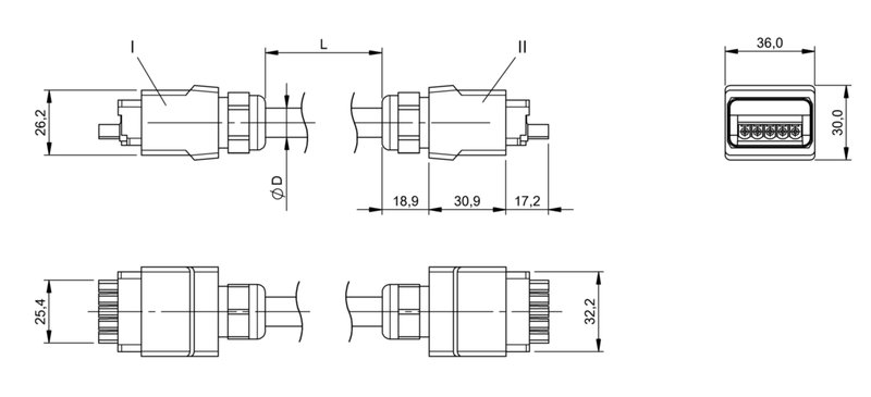 Соединительный кабель Balluff BCC HB75-HB75-NA-370-VX85B5-200