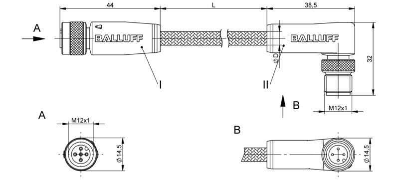 Соединительный кабель Balluff BCC W415-W424-3A-304-MW8434-003