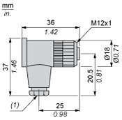Разъем Telemecanique XZCC12FCP42B