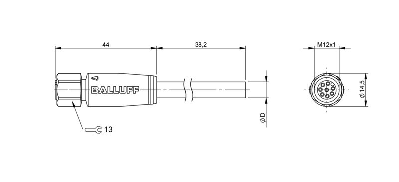 Разъем с кабелем Balluff BCC S418-0000-1A-069-VX8825-200