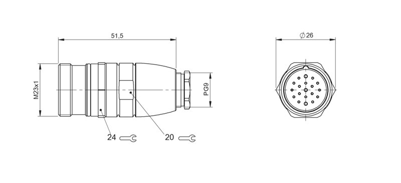 Разъем Balluff BCC M67L-0000-20-000-54XLA0-000