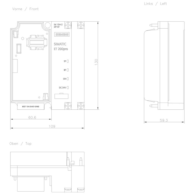 Интерфейсный модуль IM 154-2 DP Siemens 6ES7154-2AA01-0AB0