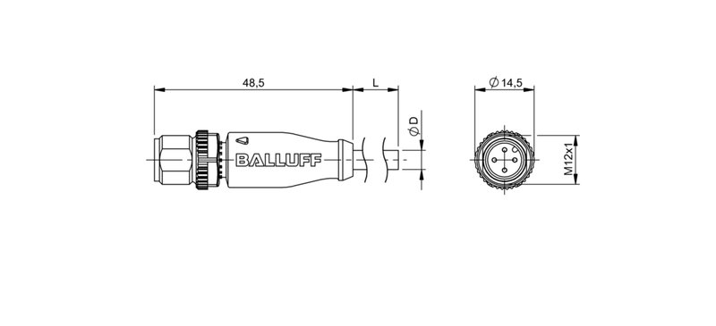 Разъем с кабелем Balluff BCC M414-0000-2A-003-VX8434-050