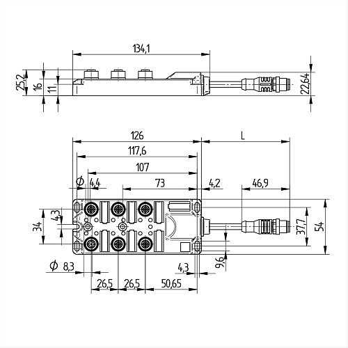 Распределительная коробка для датчиков Wenglor ZFBB001