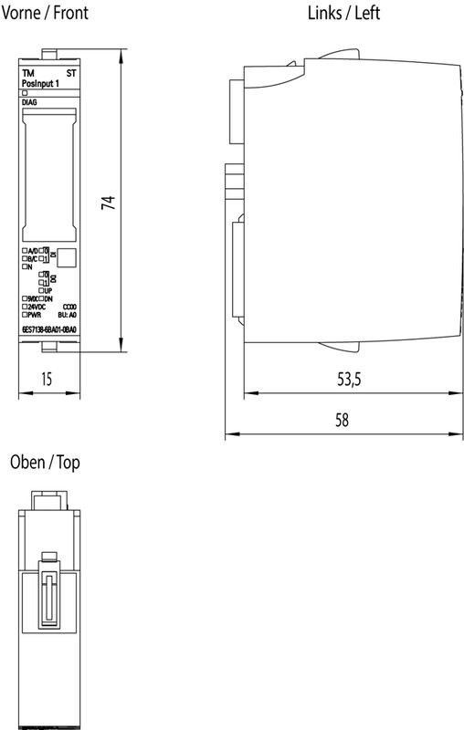 Технологический модуль позиционирования Siemens 6ES7138-6BA01-0BA0