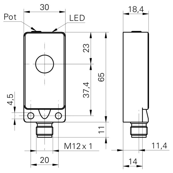 Ультразвуковой барьер Baumer UEDK 30N5103/S14