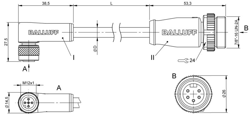 Соединительный кабель Balluff BCC M425-A315-3F-330-VS85N6-010