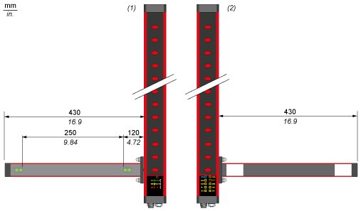 Cветовой барьер безопасности Telemecanique XUSZASL2PPS