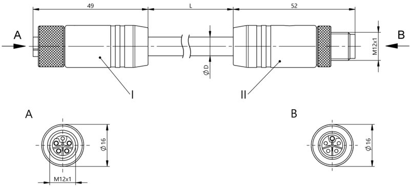 Соединительный кабель Balluff BCC M415-M415-3L-386-PX85A5-100