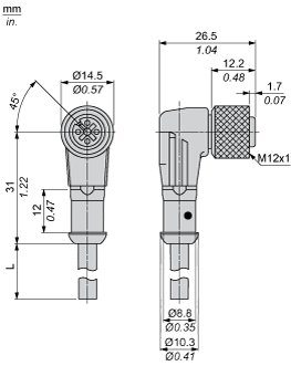 Разъем с кабелем Telemecanique XZCP1241L20