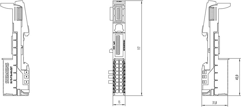 Базовый Блок BU15-P16+A0+2D Siemens 6ES7193-6BP00-0DA0