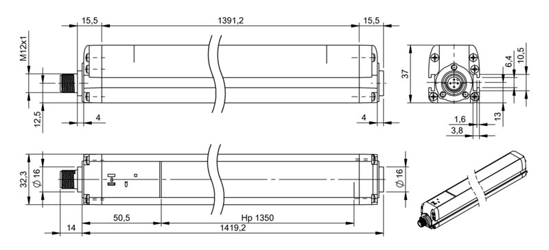 Многолучевой барьер безопасности Balluff BLG 4A-135-600-014-O01-SX