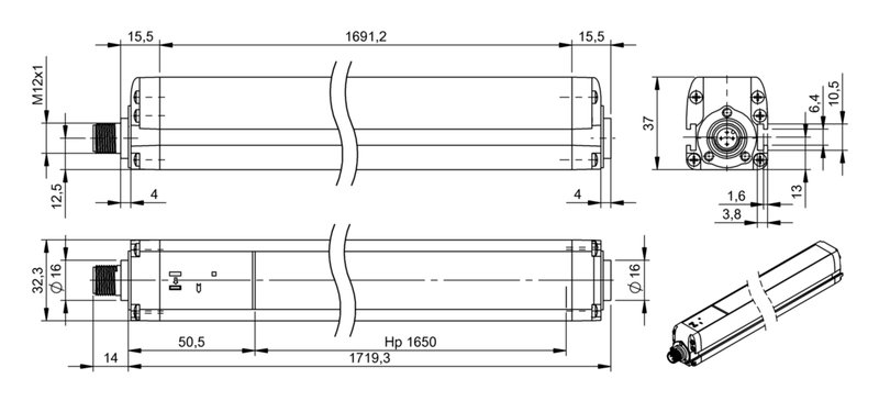 Многолучевой барьер безопасности Balluff BLG 4A-165-600-014-O01-SX