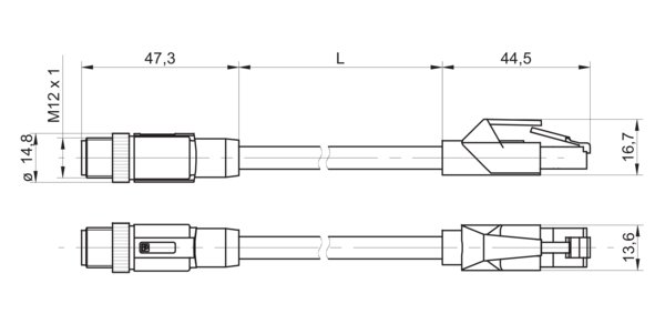 Соединительный кабель Baumer KSG 34A/KSG45AP0500G/E