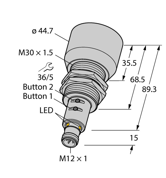 Ультразвуковой датчик TURCK RU600U-M30E-2UP8X2T-H1151