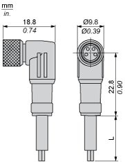 Разъем с кабелем Telemecanique XZCP1041L10
