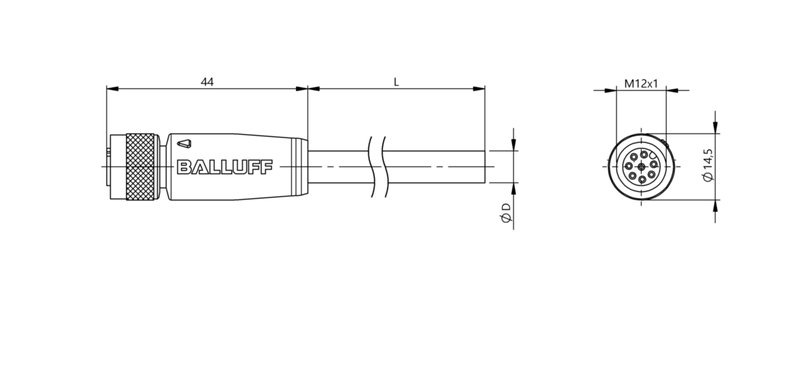Разъем с кабелем Balluff BCC M418-0000-1A-046-PS0825-050